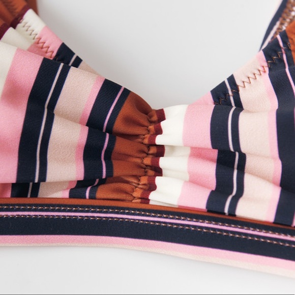 CUPSHE Low Rise bohoChic Stripe Shirring Bikini~med - Picture 5 of 7